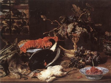 Naturaleza muerta clásica Painting - Naturaleza muerta con cangrejo y fruta Frans Snyders
